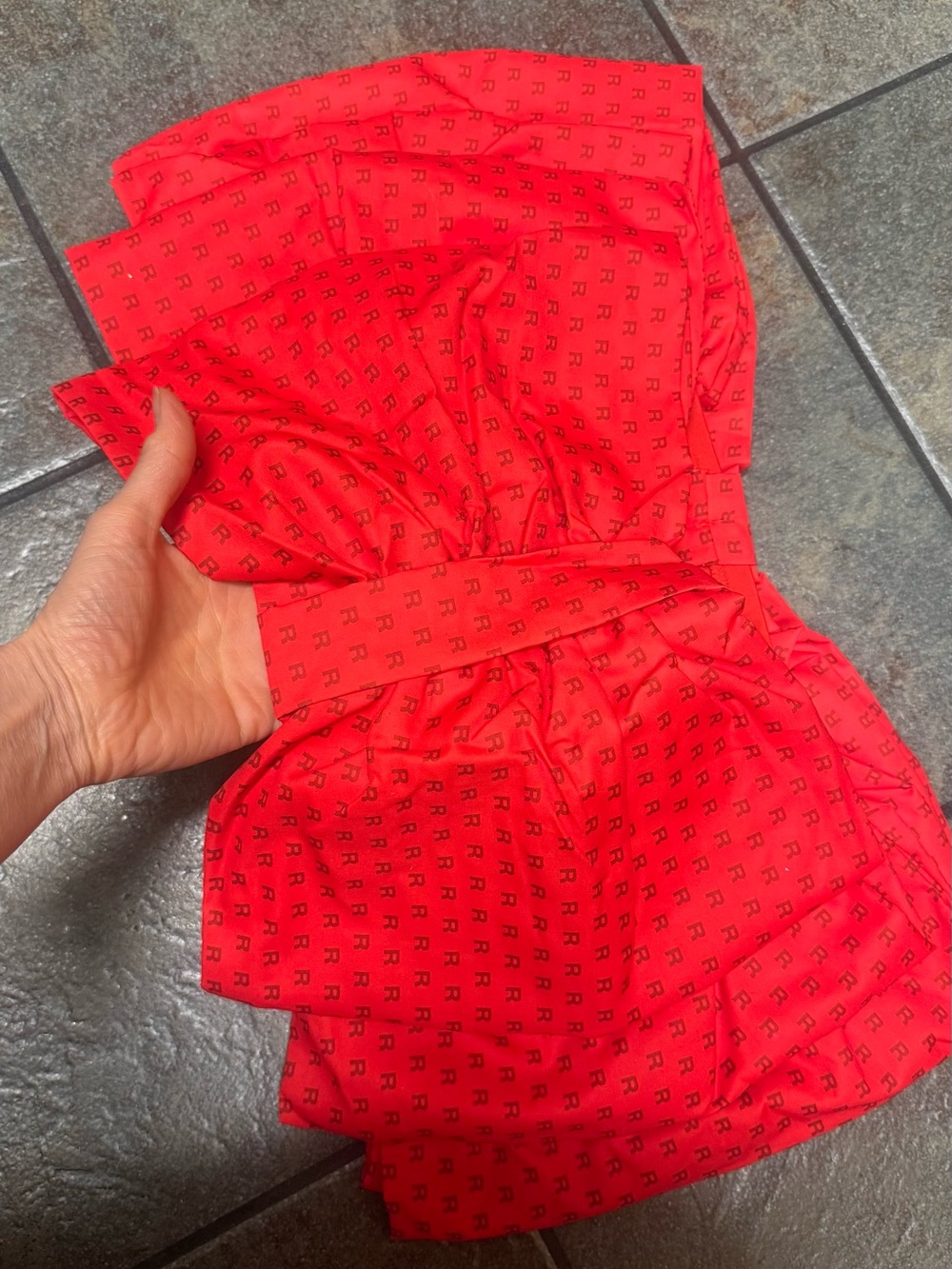 Red Bow Top with All-Over Monogram M